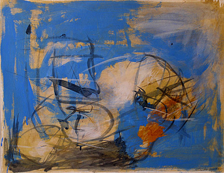 Gerhard Sauter, o.T., 2001, Acryl auf Papier, 48 x 63 cm