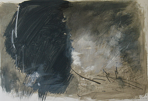 Gerhard Sauter, o.T., 2005, Acryl, Kreide auf Papier, 42 x 62 cm